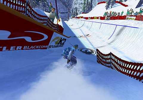 Een halfpipe van ijs, kan je veel trucjes op doen, maar pijnijk als je valt...