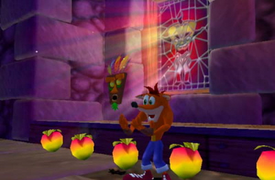 Crash loves apples. Collecting 100 apples grants you an extra life. The mask also provides protection once.