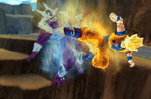 Goku schopt Cooler (de broer van Frieza)