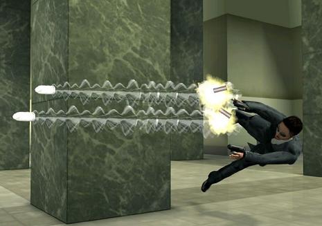 Of course, the ’Bullet time’ effect that slows down time from the movie is also in Enter the Matrix the game. As long as the focus meter is not empty, you can use this effect!