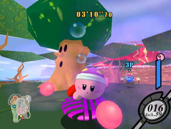 Multiplayer Battles met Kirby die eigenschappen overneemd. Wohw!!