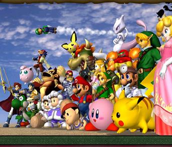 The characters from Super Smash Bros Melee.